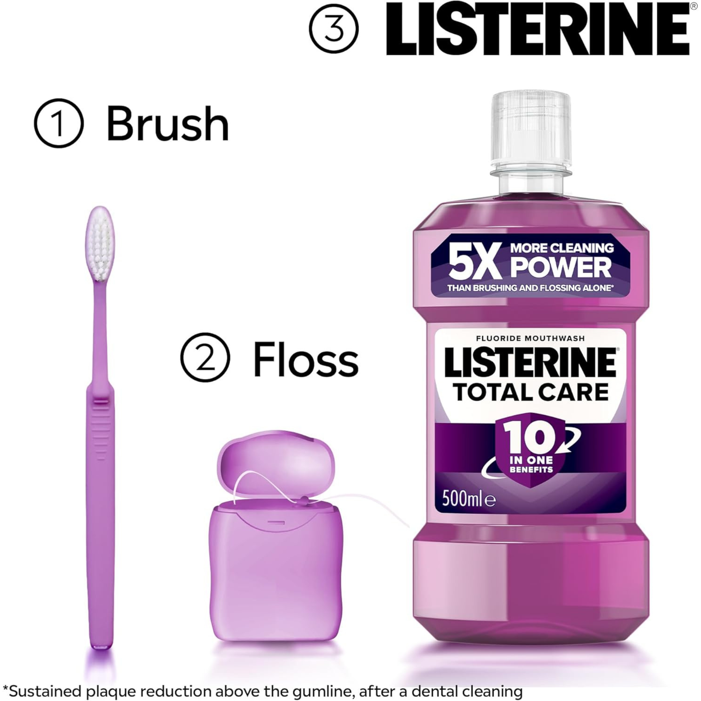 Listerine Total Care Antibacterial Mouthwash Freshen Mint-Flavoured 10-in-1 Benefits authentic imported genuine premium brand online shop Low Dhaka price BD