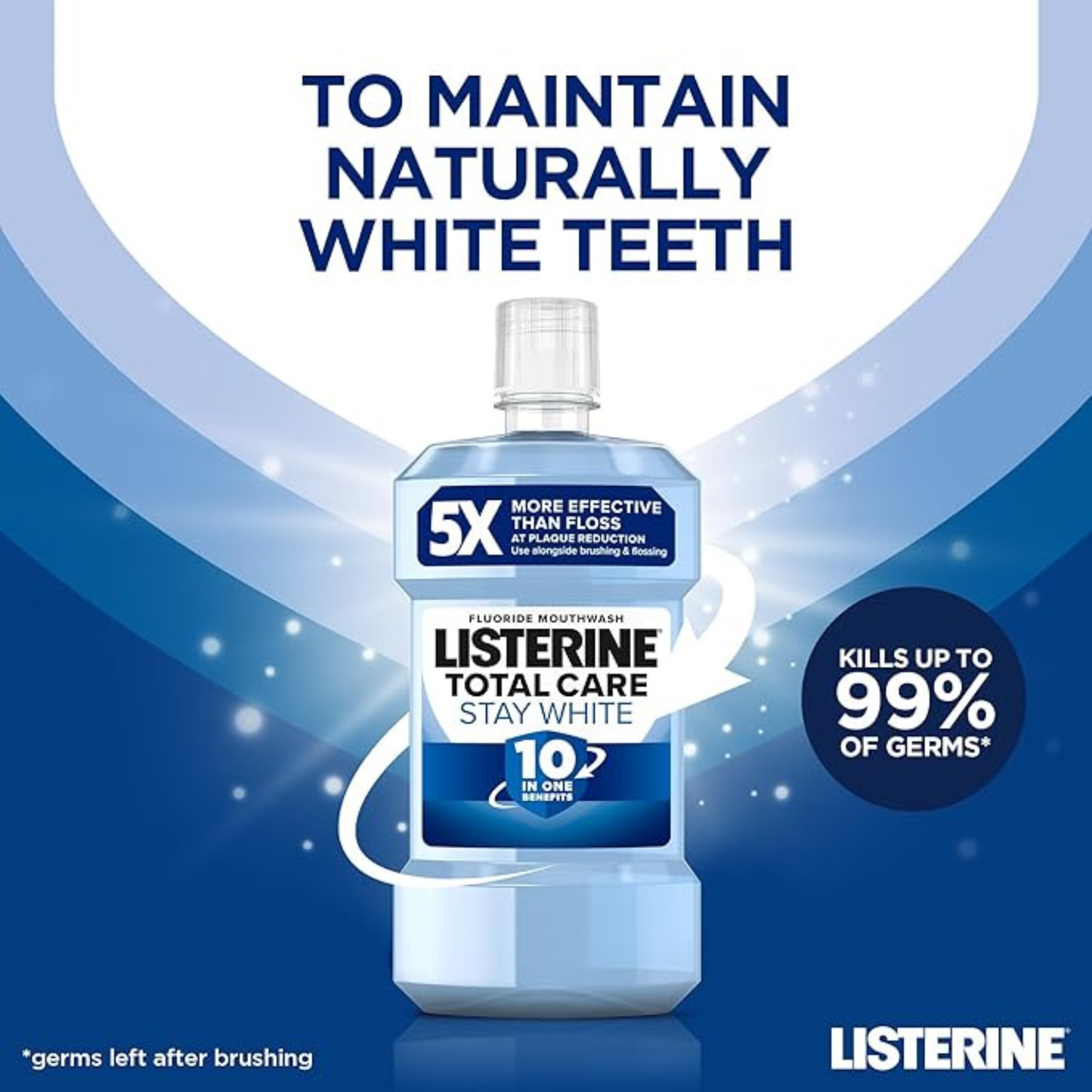 Listerine Total Care Stay White 10 in One Arctic Mint Mouthwash Gum Care Healthy Naturally Teeth authentic import genuine premium brand shop Low Dhaka price BD