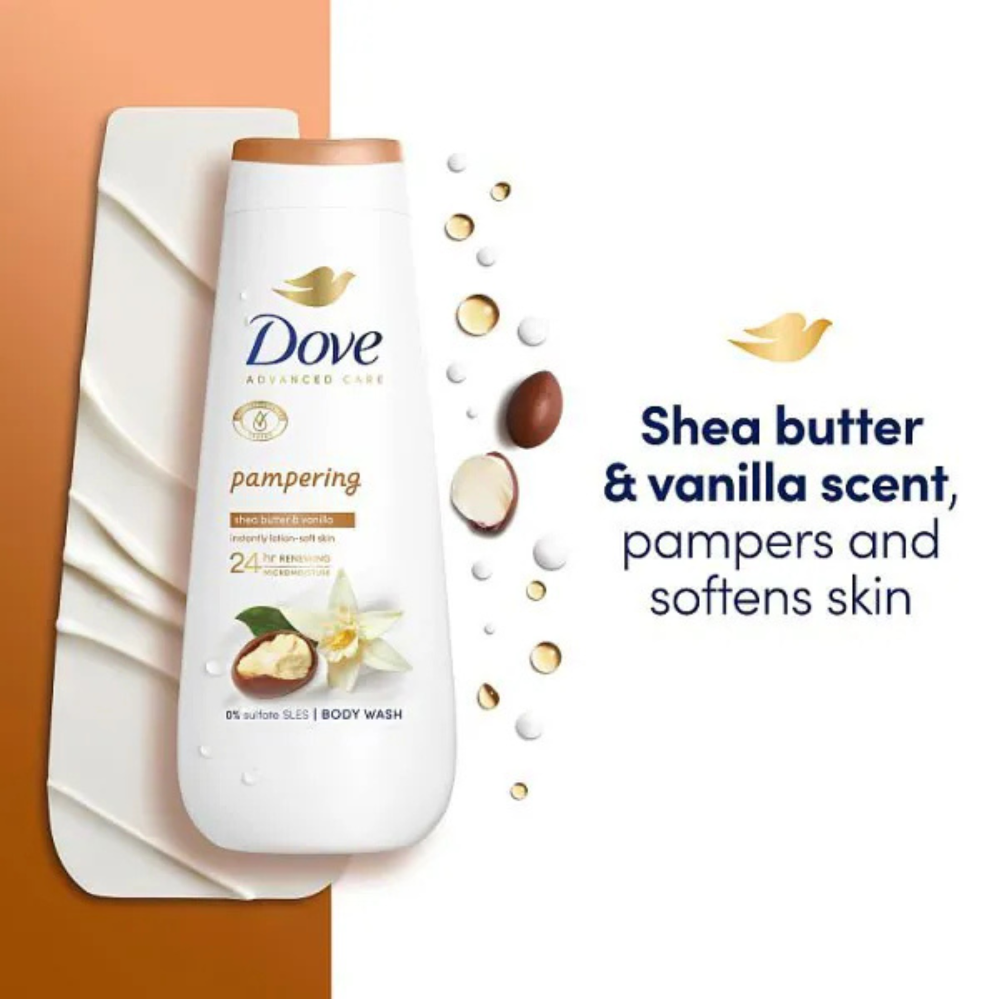 Dove Advanced Care Pampering Shea Butter Vanilla Body Wash import Australia nourish genuine authentic original premium skin care beauty low price in Dhaka BD