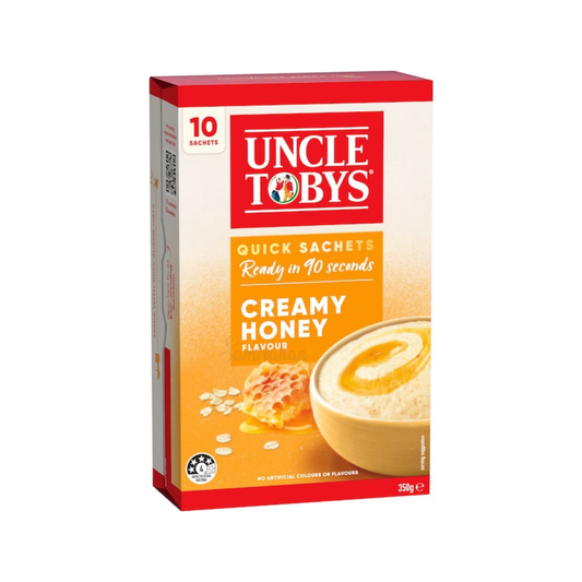 Uncle Tobys Oats Sachets Creamy Honey Breakfast Cereal delicious seed food healthy Protein Halal Best shwapno authentic import Australia low price in Bangladesh Noakhali Kurigram Sunamganj