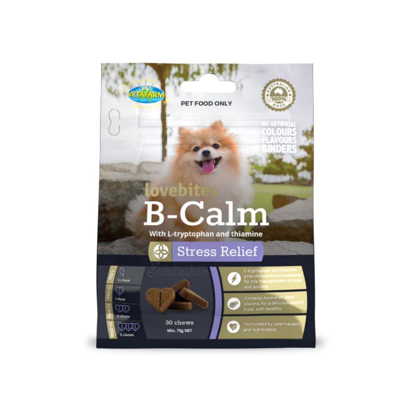 Vetafarm Lovebites B-Calm dog calming chews imported Australia authentic genuine premium Supplement online cheapest price BD Dhaka Chittagong Sylhet Bangladesh Aminbazar Gabtali Adabar Mohammadpur Shewrapara Kazipara Jatra Bari Gandaria