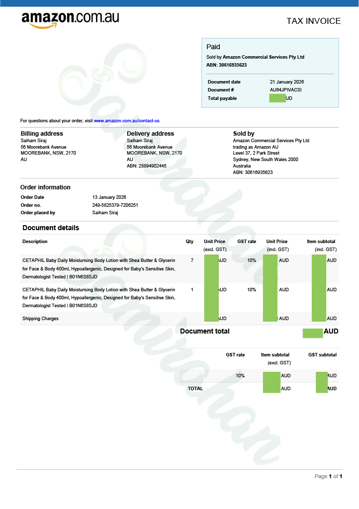 Cetaphil Baby Daily Lotion with Shea Butter (Australia) 400mL