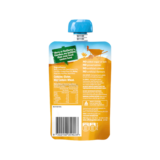 Rafferty's Garden Chickpea Corn Carrot Protein Baby Food fruits vegetable Best import Australia authentic premium kids snack healthy Comilla cheap price in BD Khilkhet Nikunja Kuril Mohakhali DOHS Kalabagan Dhanmondi Keraniganj