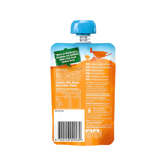 Rafferty’s Garden Mango & Vanilla Yoghurt Brekkie Baby Food Pouch pear banana mango Best import AU authentic premium kid snack healthy Khulna low price in BD Basundhara Residential Area Banani Super Market Mirpur Tongi Kurmitola