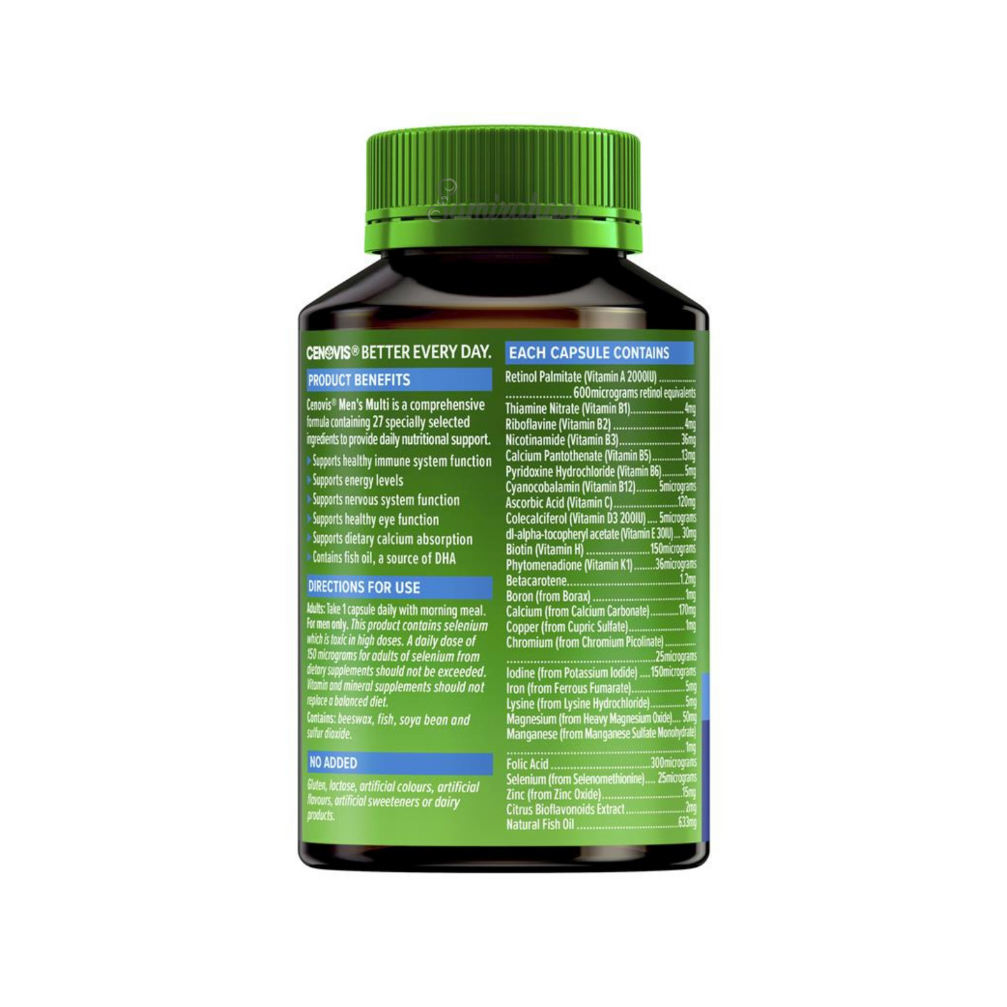 Cenovis Men's multivitamin energy healthy eye function dietary calcium wellbeing absorption immune Best halal food supplement Australian authentic low price bd
