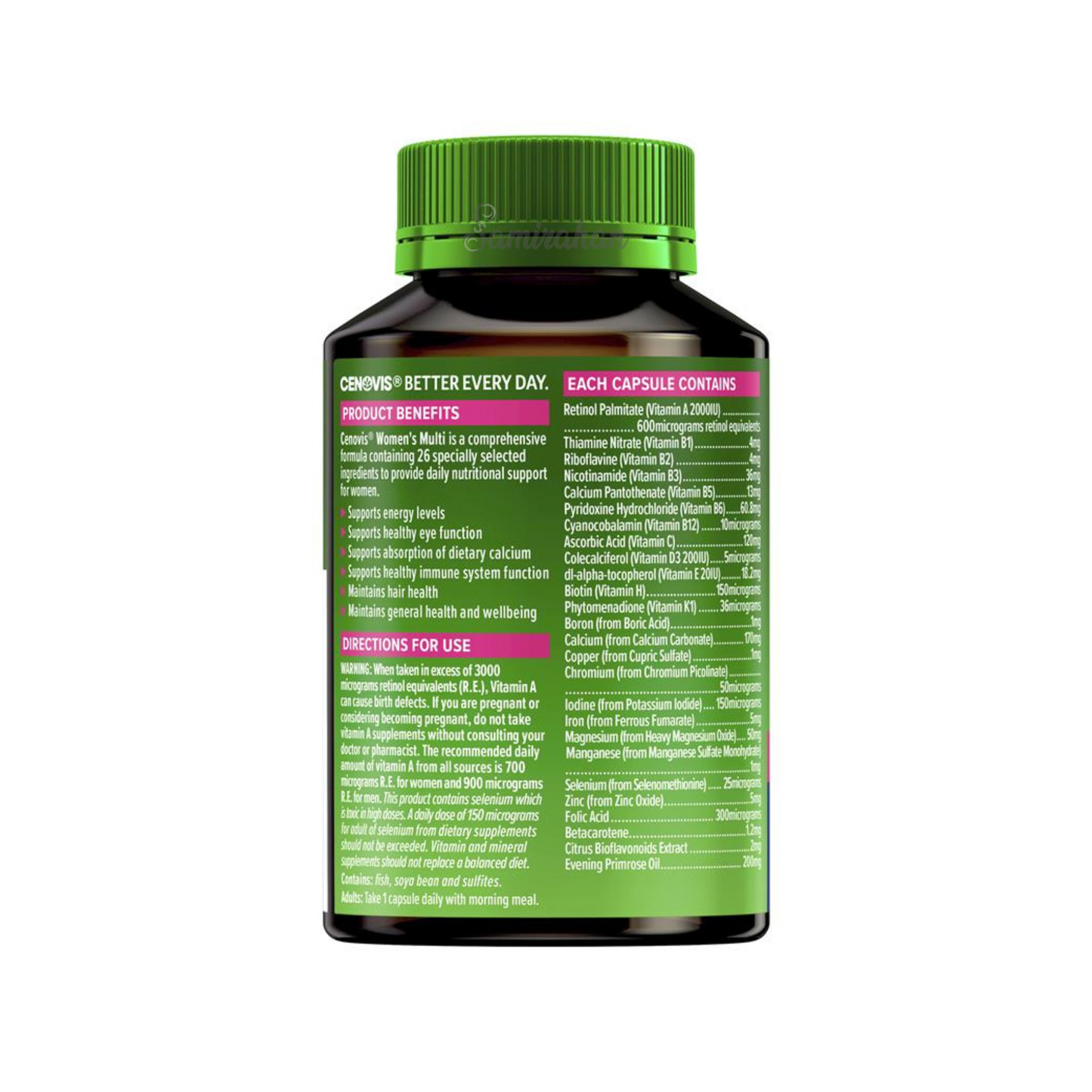 Cenovis Women's Multi skin hair eye health absorption dietary calcium wellbeing absorption immune Best halal food supplement Australian authentic low price bd