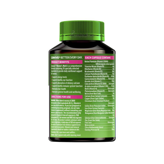 Cenovis Women's Multi skin hair eye health absorption dietary calcium wellbeing absorption immune Best halal food supplement Australian authentic low price bd