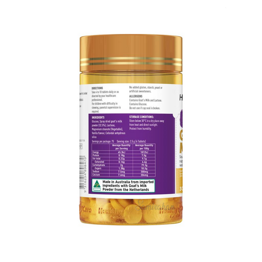 Healthy Care Goat's Milk Chewable Tablets energy calcium children wellbeing baby nutrition food authentic Australia health growth original Import low price bd