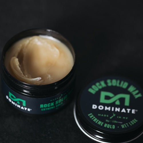 Dominate Rock Solid Wax Extreme Hold Wet Look barber inspire men hair style natural oils long lasting Best safe gel authentic import Australia low price in bd