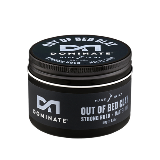 Dominate Out of Bed Clay Strong Hold Matte Look barber inspire men hair style natural oils long lasting Best safe gel authentic import Australia low price in bd
