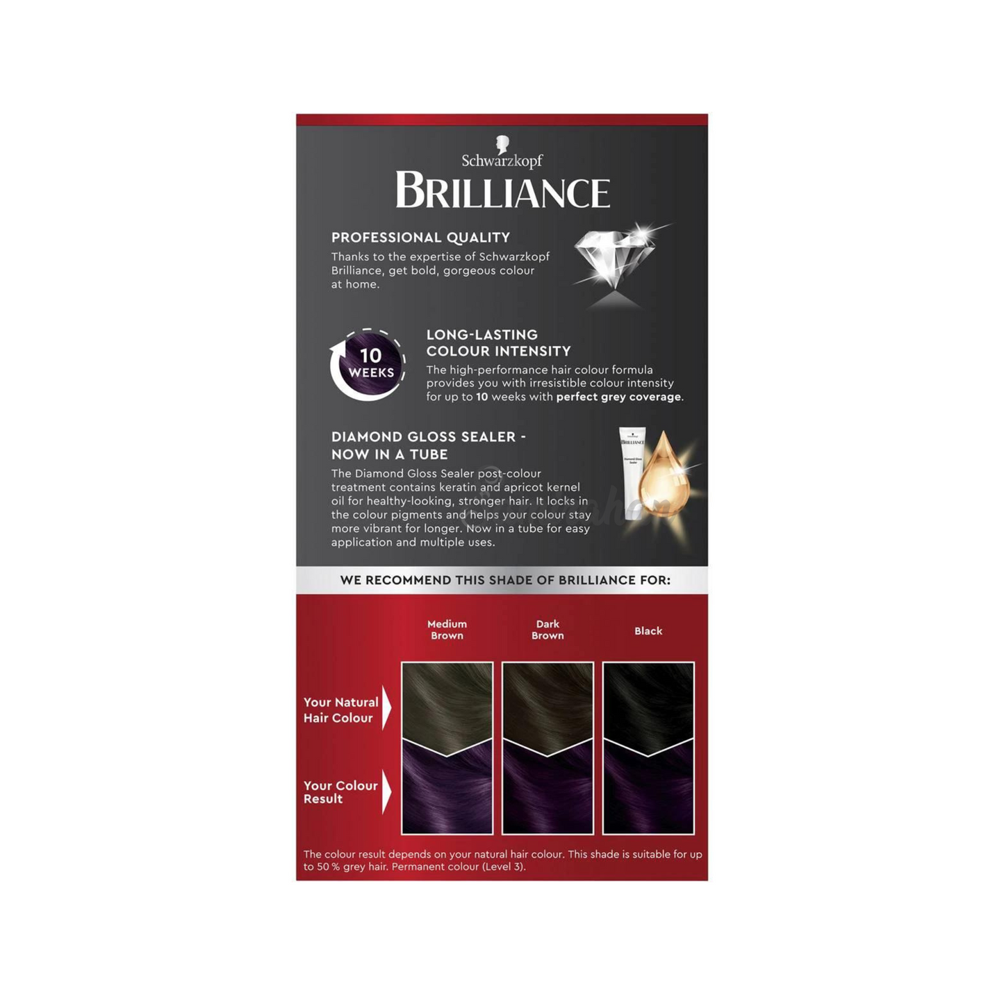 Schwarzkopf Brilliance Permanent Hair Colour shine healthy stronger Romantic Brown grey 10 weeks Best safe authentic imported Australian premium low price in bd