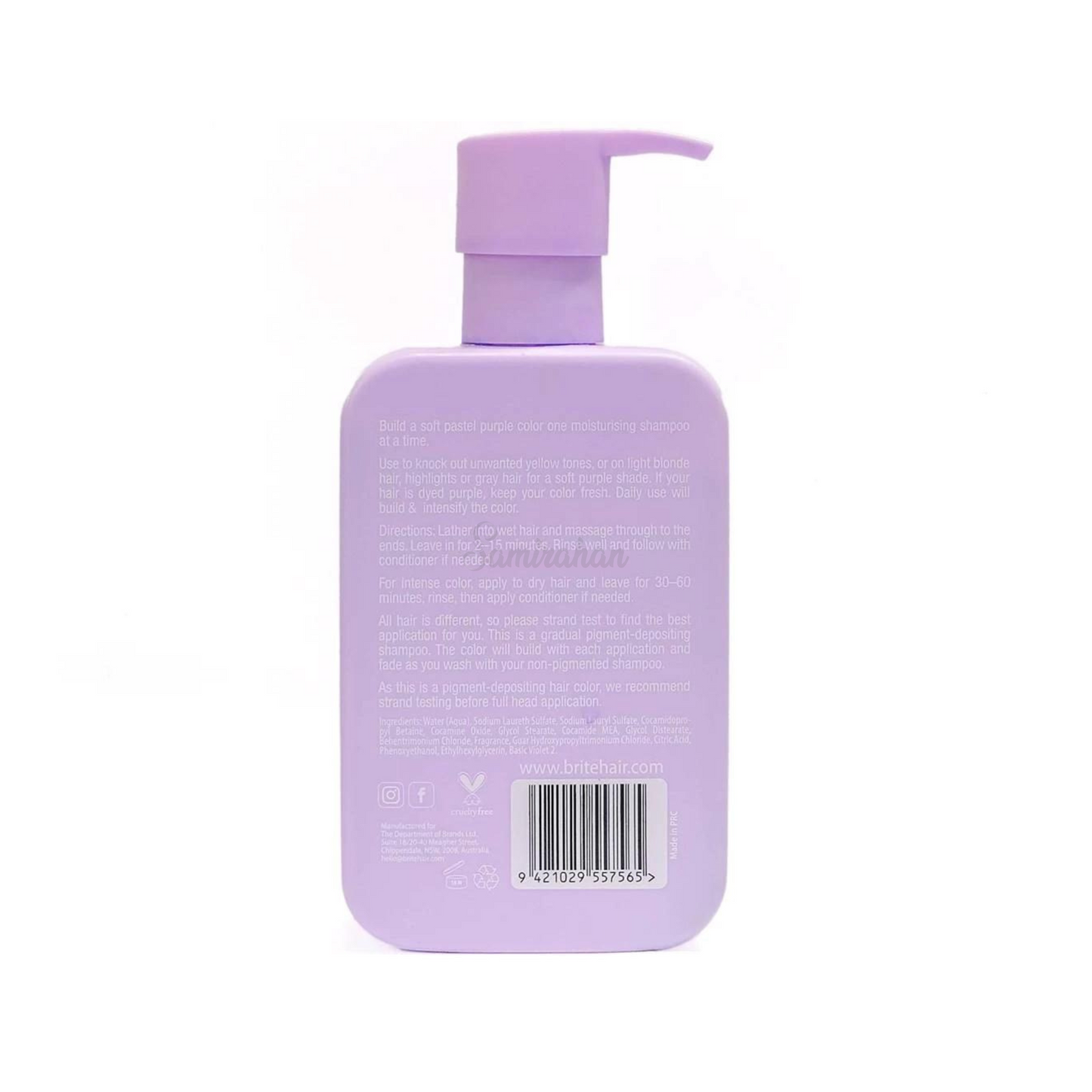 Brite Shampoo Color Pastel Purple (Australia) 300mL