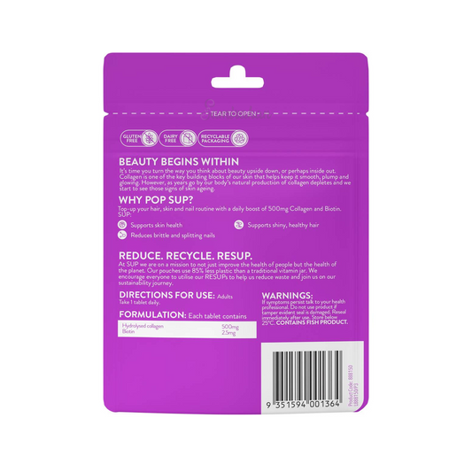 SUP Collagen Hair Skin Nails Beauty smooth glowing natural tablet Daily dose Biotin health shiny healthy Best import authentic brand Australia low price in bd