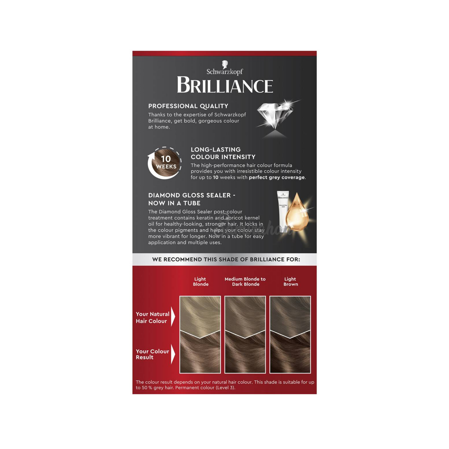 Schwarzkopf Brilliance Permanent Hair Colour shine healthy stronger Romantic Brown grey 10 weeks Best safe authentic imported Australian premium low price in bd