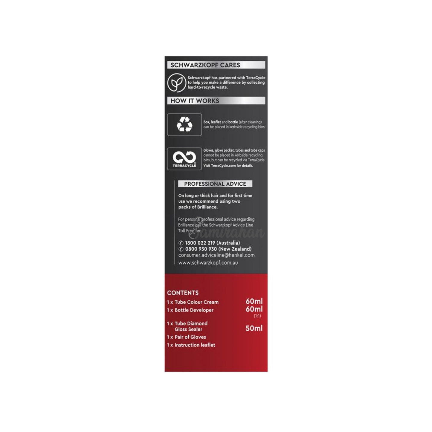 Schwarzkopf Brilliance Permanent Hair Colour 43 Red Passion (Australia) 1 Kit