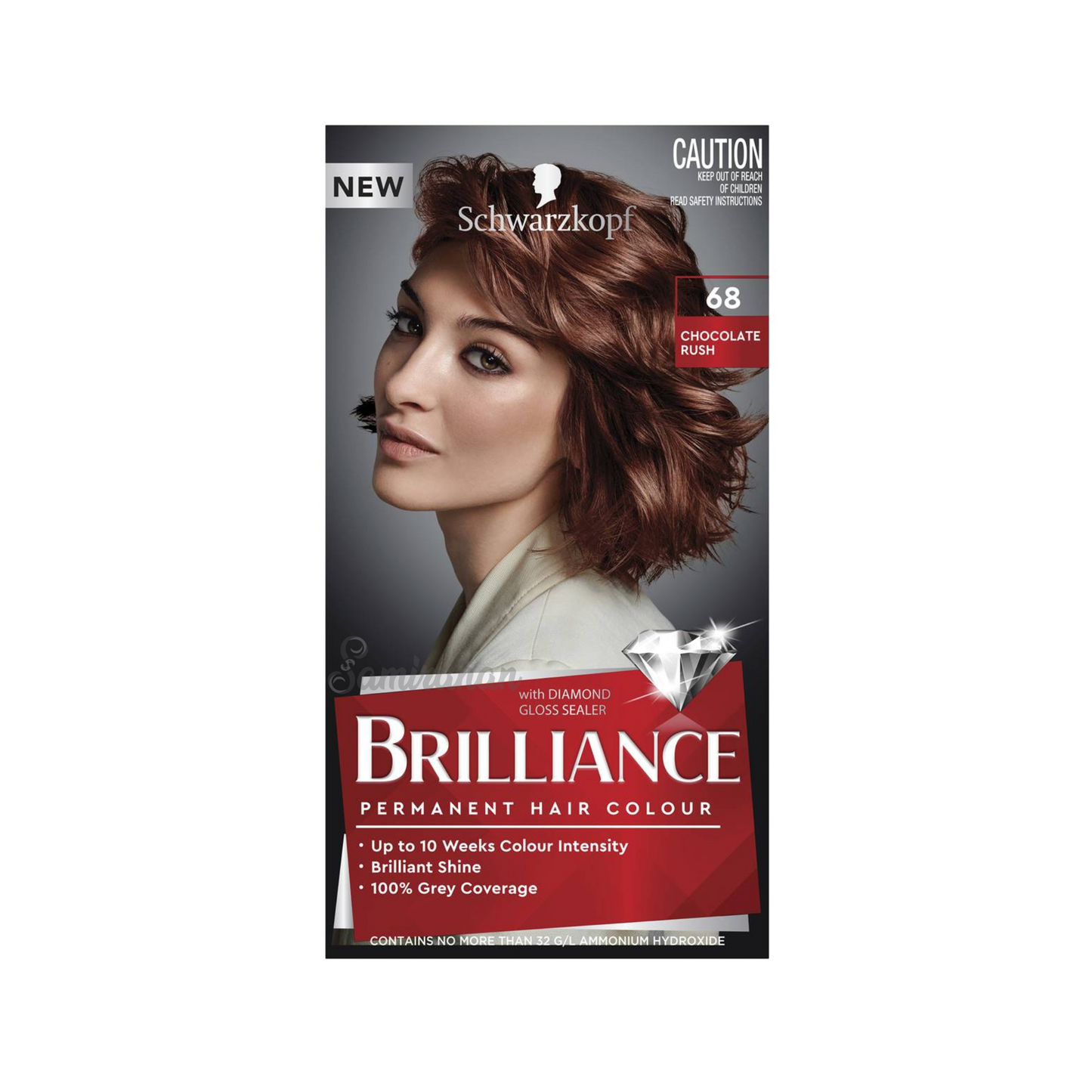 Schwarzkopf Brilliance Permanent Hair Colour 68 Chocolate Rush (Australia) 1 Kit