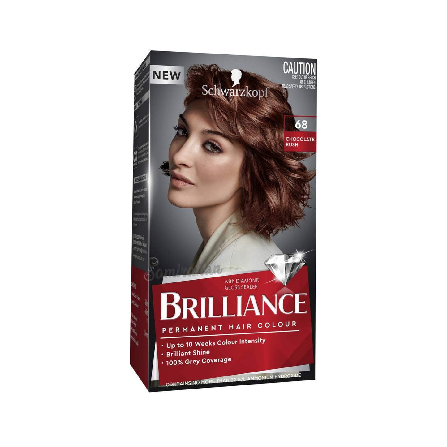 Schwarzkopf Brilliance Permanent Hair Colour 68 Chocolate Rush (Australia) 1 Kit