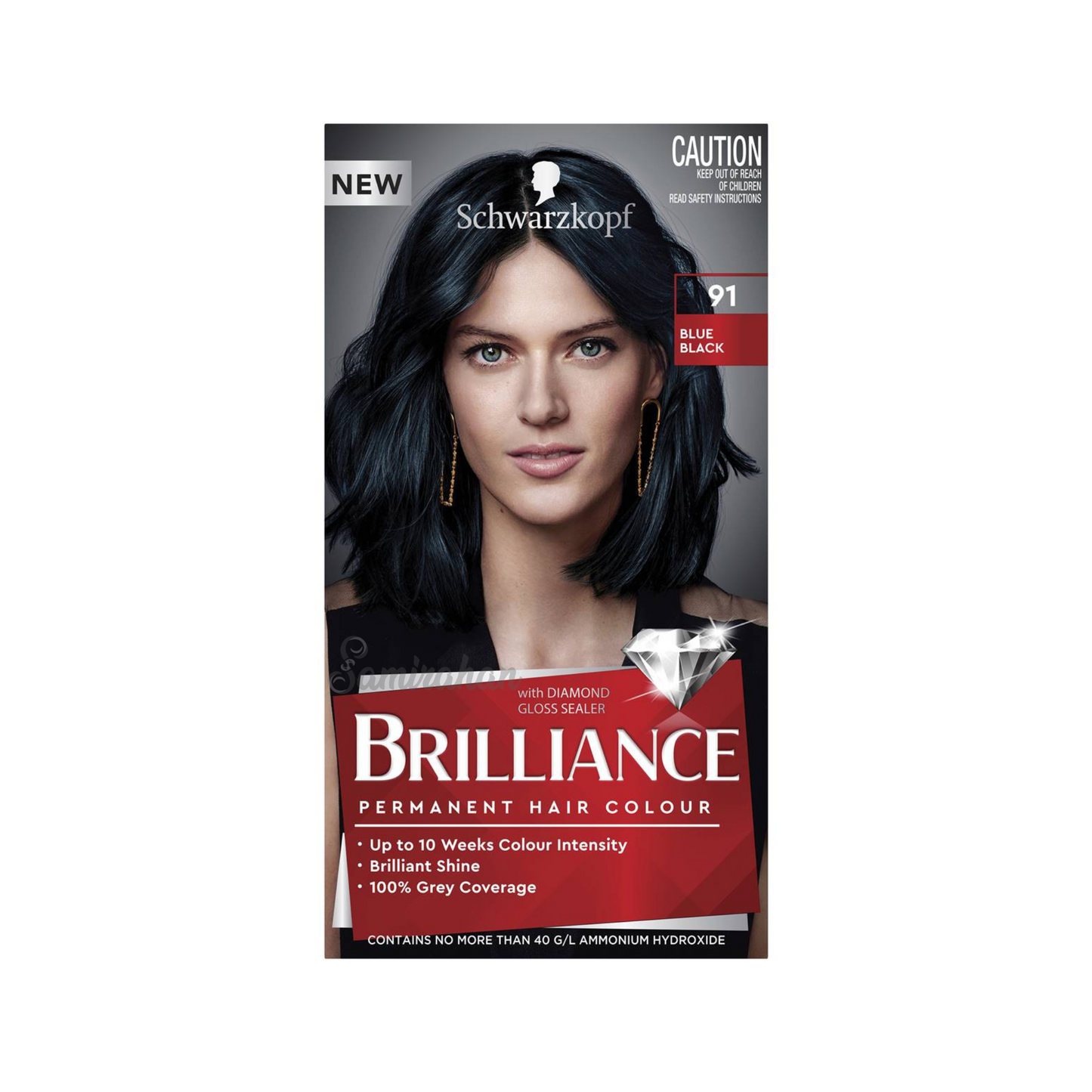 Schwarzkopf Brilliance Permanent Hair Colour 91 Blue Black (Australia) 1 Kit