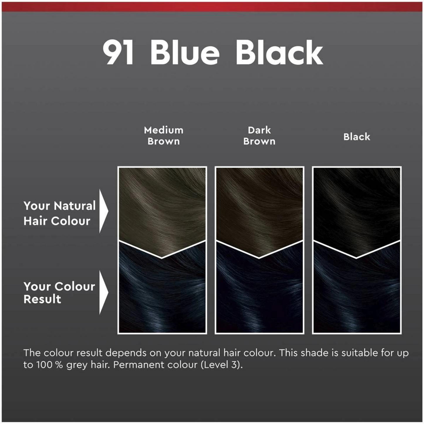 Schwarzkopf Brilliance Permanent Hair Colour 91 Blue Black (Australia) 1 Kit