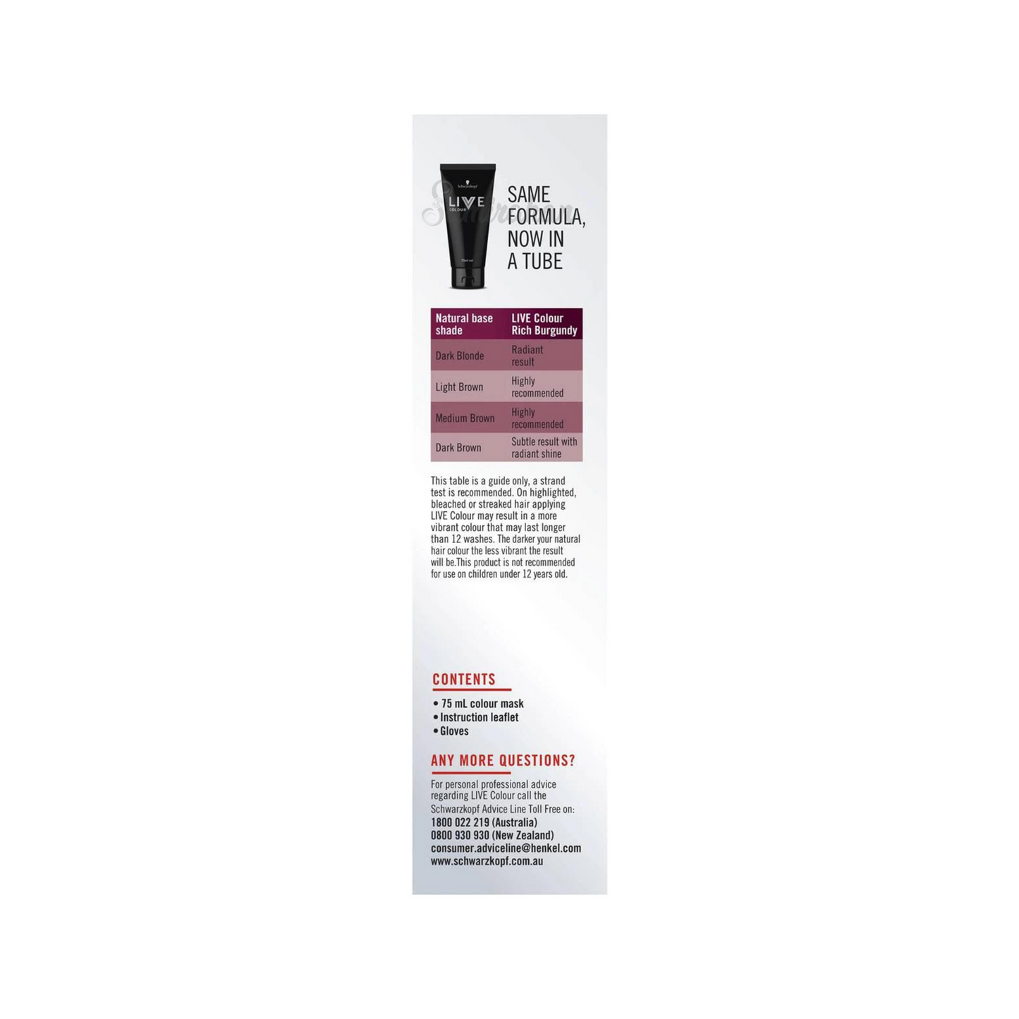 Schwarzkopf Live Colour Semi-Permanent Hair Rich Burgundy shine healthy stronger Romantic Brown Best safe authentic imported Australia premium low price in bd
