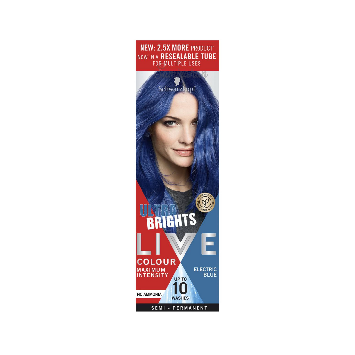 Schwarzkopf Live Colour Ultra Brights Semi-Permanent Hair Colour Electric Blue (Australia) 1 Kit