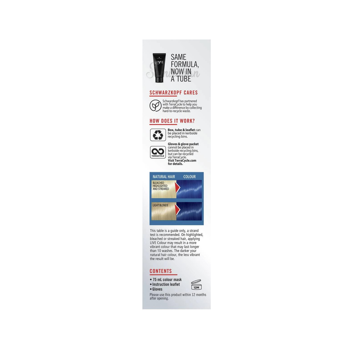 Schwarzkopf Live Colour Ultra Brights Semi-Permanent Hair Colour Electric Blue (Australia) 1 Kit