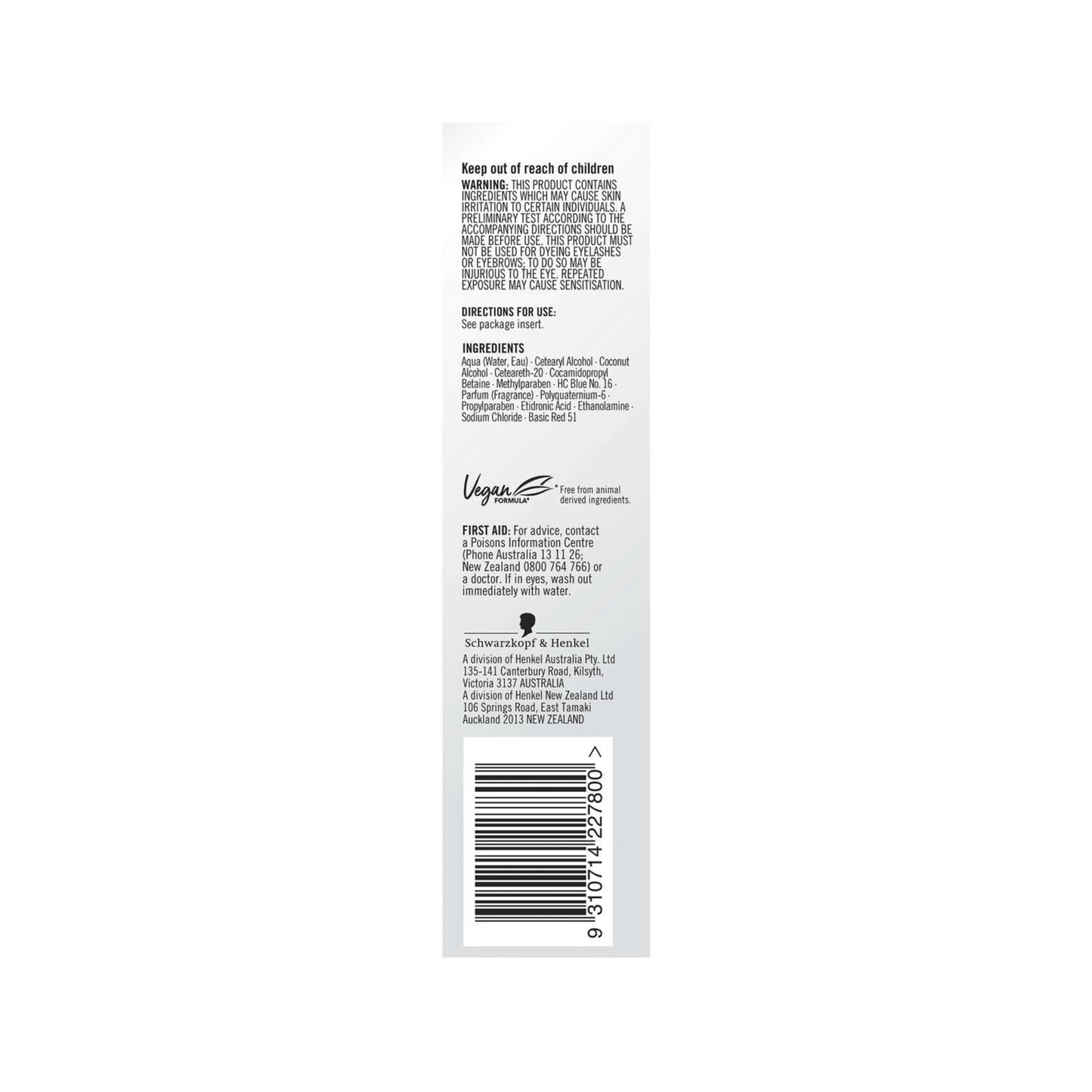 Schwarzkopf Live Colour Ultra Brights Semi-Permanent Hair Colour Electric Blue (Australia) 1 Kit