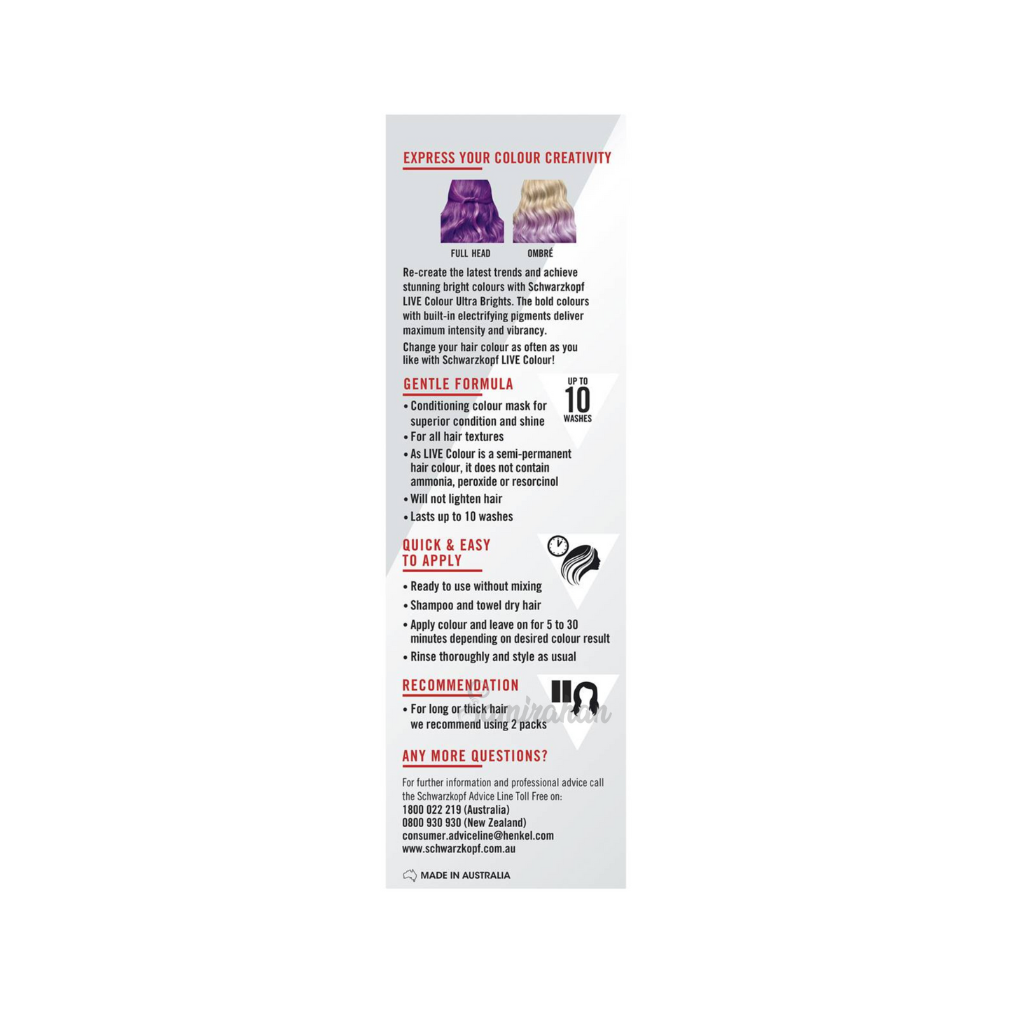 Schwarzkopf Live Colour Ultra Brights hair shine healthy stronger side effect Romantic Brown grey Best safe authentic imported Australia premium low price in bd
