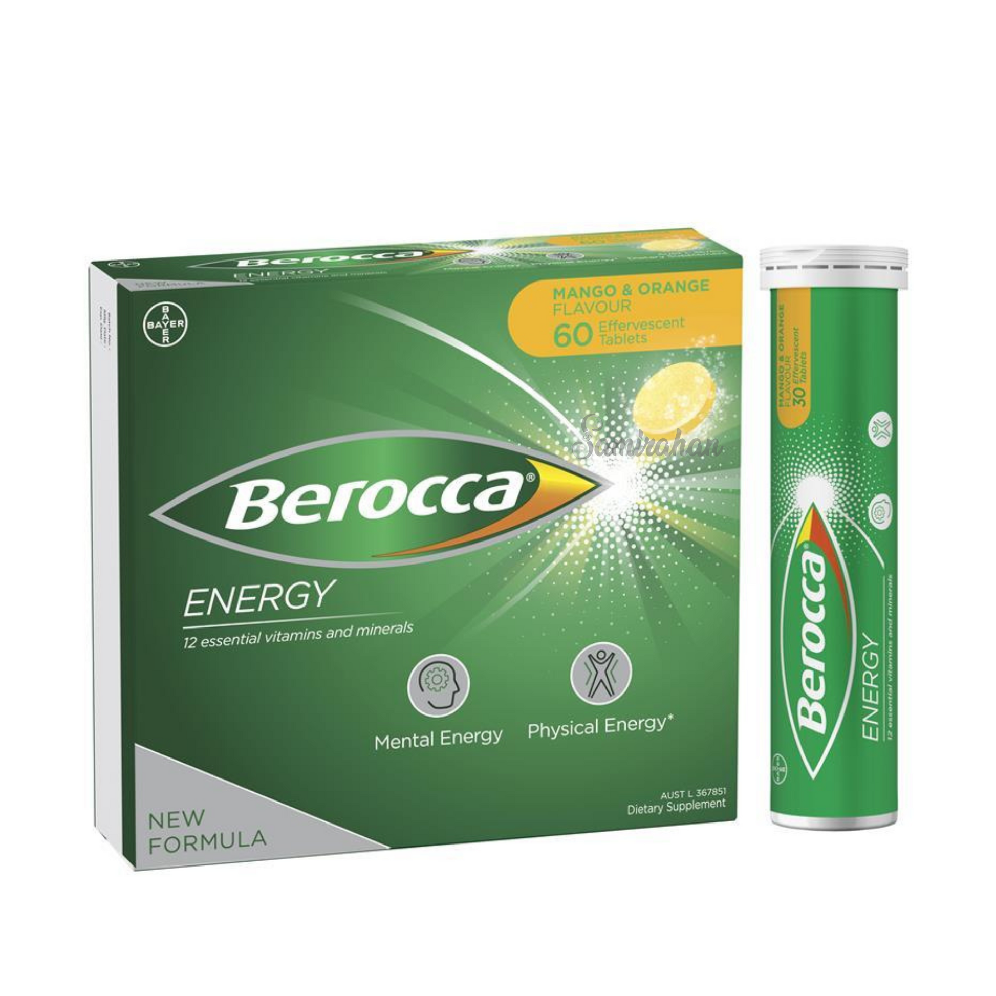 Berocca Energy Mango is a great tasting effervescent energy multivitamin Vitamin B & C drink to help support your physical energy, immunity & mental sharpness. Best imported foreign genuine authentic real Australian Swiss premium quality safe no side effect hydration sports price in Dhaka Chittagong Bangladesh.