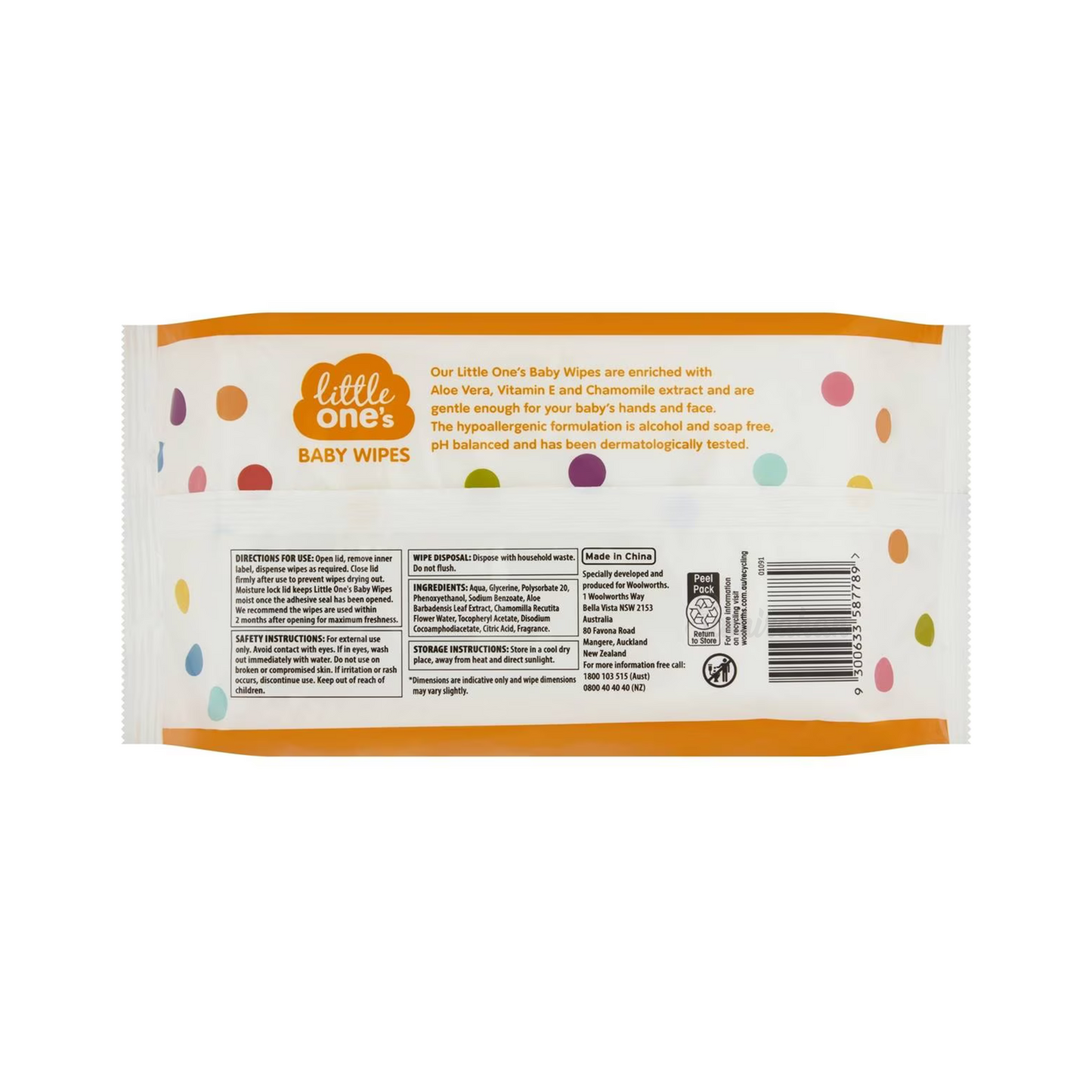 Little One's Scented Baby Wipes, enriched with Aloe Vera, Vitamin E & Chamomile extract, are gentle enough for your baby's hands & face. The hypoallergenic formulation is alcohol & soap free, pH balanced & dermatologically tested. Best imported foreign nice smelling baby wipes in Dhaka Bangladesh. Australian brand.