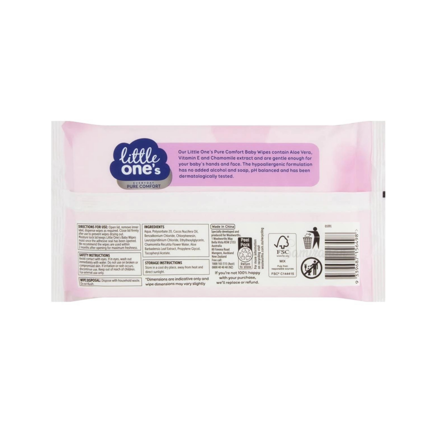 Little One's Pure Comfort Thick & Fragrance Free Baby Wipes, enriched with Aloe Vera, Vitamin E & Chamomile extract, are gentle enough for your baby's hands & face. Hypoallergenic formula, alcohol & soap free, pH balanced & dermatologically tested. Best imported foreign unscented soft baby wipes in Dhaka Bangladesh.