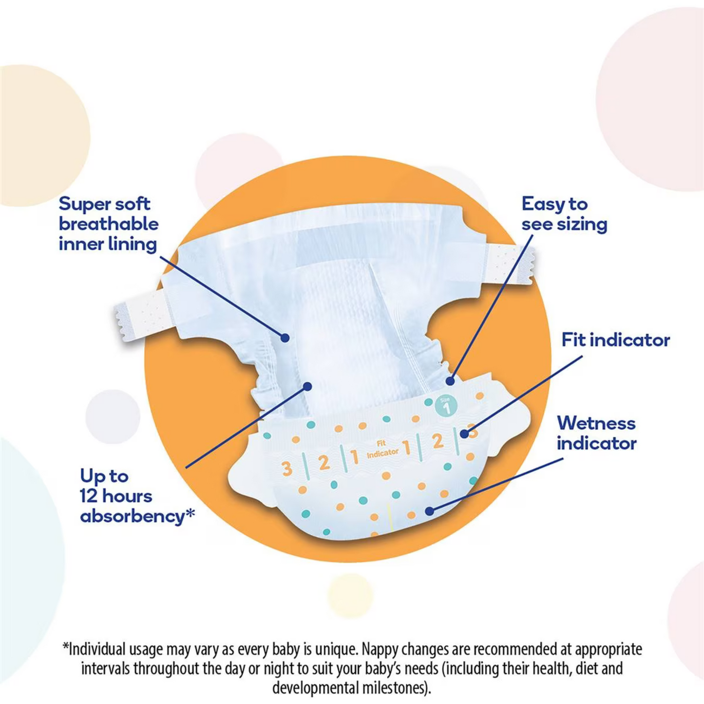Little One's Size 2 Ultra Dry Nappies are suitable for boy & girl crawlers from 6-11kg. It has embossed lining for runny poo protection, provides dry comfort, up to 12hrs absorbency & soft, secure & comfortable fit. Dermatologically tested. Best foreign genuine Australian baby diaper nappy in Dhaka Bangladesh.