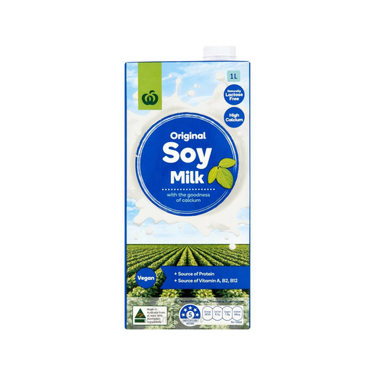 Woolies Australian Soy Milk is naturally free of Lactose & Gluten. It's a delicious alternative to traditional dairy. Does not contain cholesterol. Source of protein, Vitamins A, B2 & B12. No artificial colours or preservatives. Vegan suitable. Best price genuine foreign real Australian soy milk in Dhaka Bangladesh.