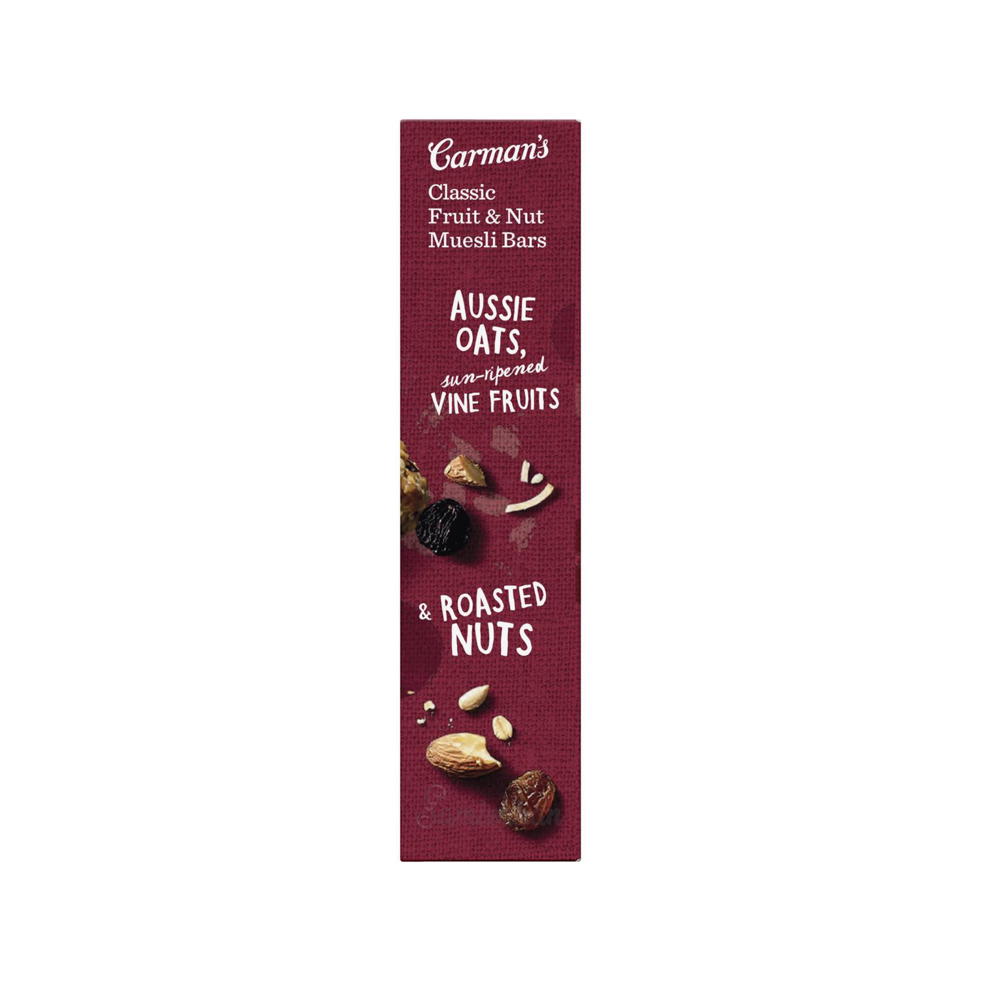 Carman's Classic Fruit & Nut Muesli Bars are made with natural ingredients, Aussie oats, sun-ripened vine fruits & roasted nuts. Source of fibre & high in whole grain. Australian Health Star Rating of 4. Halal certified. Vegan. Best genuine foreign imported Aussie health food healthy nutrition bar in Dhaka Bangladesh.