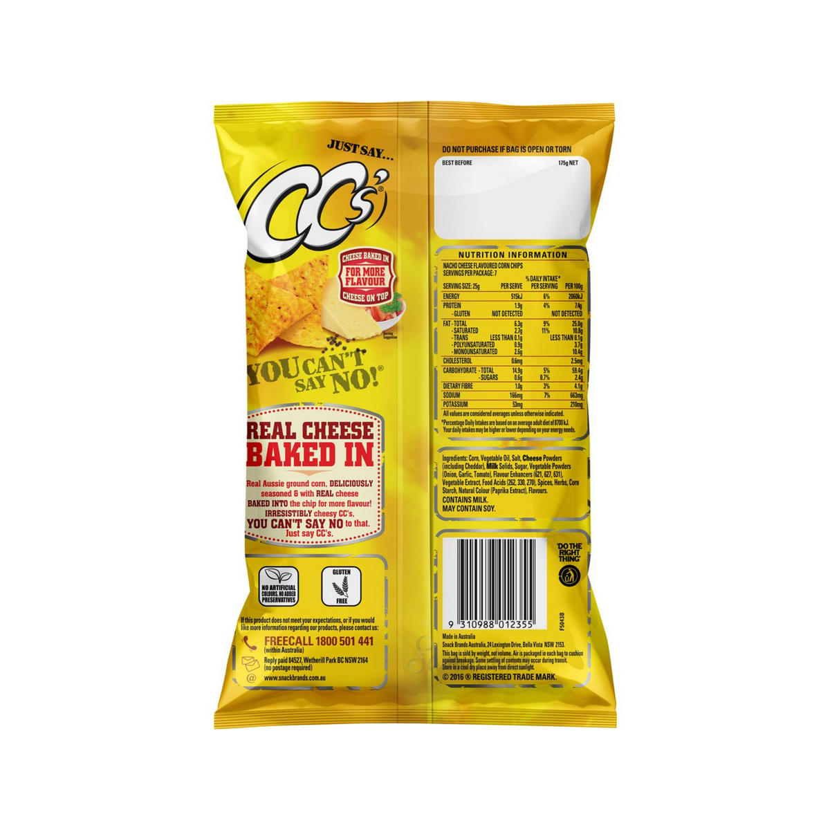 Ccs Label Cc's Corn Chips Nacho Cheese 175g (Australia) Pre-Order Only – Samirahan BD