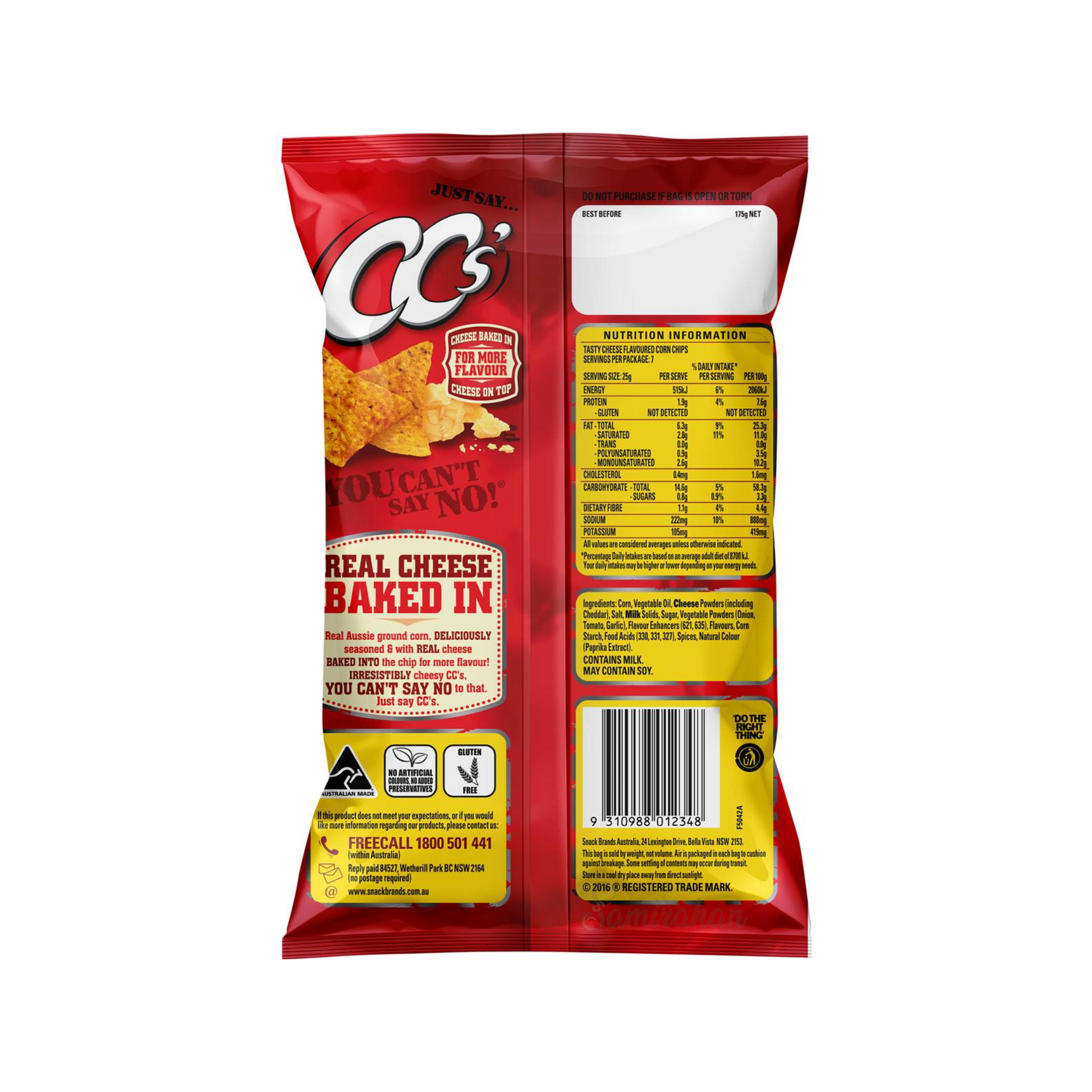 CC's Corn Chips Tasty Cheese are Australia's original corn chip - made with real Aussie ground corn, topped with a tasty cheese seasoning & with real cheese baked in. No artificial colours or preservatives. Halal suitable. Gluten free. Best genuine foreign Aussie delicious healthy snacks nachos in Dhaka Bangladesh.