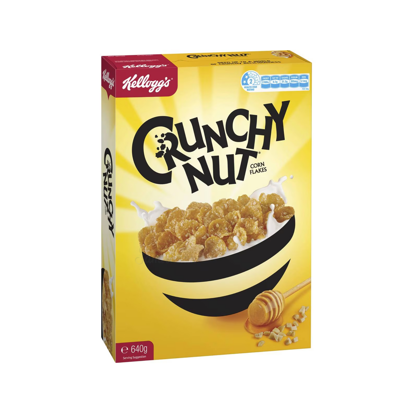 Kellogg's Crunchy Nut Corn Flakes Breakfast Cereal is the classic breakfast cereal you love, encrusted with delicious nuts & honey. Source of B Vitamins, Iron & Zinc. Halal suitable. No artificial colours, flavours or preservatives. Best genuine foreign imported cereal food healthy nutrition price in Dhaka Bangladesh.