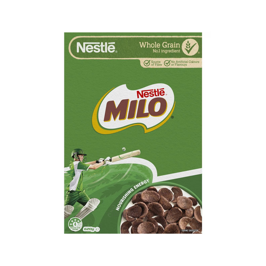 Nestle Milo Breakfast Cereal is made with whole grain wheat & corn, providing kids with a source of fibre, 11 vitamins & minerals including iron, calcium & vitamin D. It contains no artificial colours or flavours. Halal suitable. Best genuine foreign imported food healthy nutrition reasonable price in Dhaka Bangladesh.