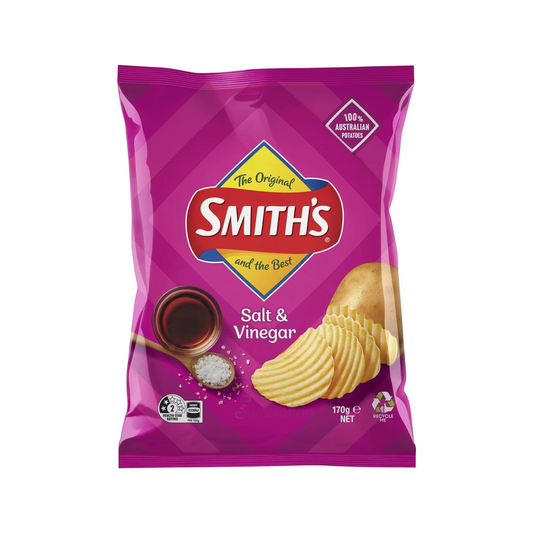 Smith's Crinkle Cut Potato Chips Salt & Vinegar 170g (Pre-Order Only)