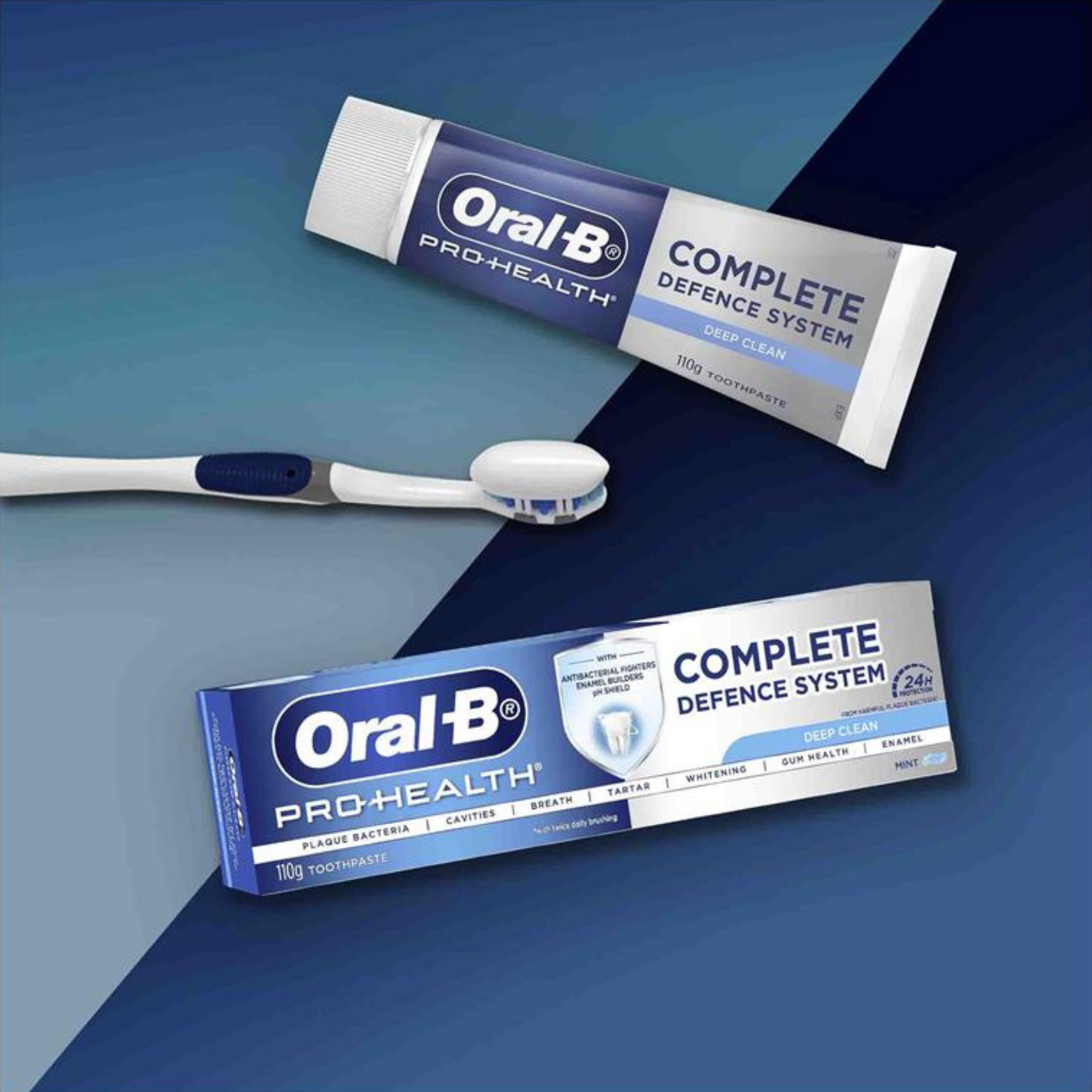 Oral B Pro Health Complete Defence System Deep Clean is a fluoride toothpaste with antibacterial fighters, enamel builders & pH shield. Regular use promotes healthy gums, strong teeth & protects enamel. Best genuine imported foreign Australian premium real quality dental health toothpaste price in Dhaka Bangladesh.