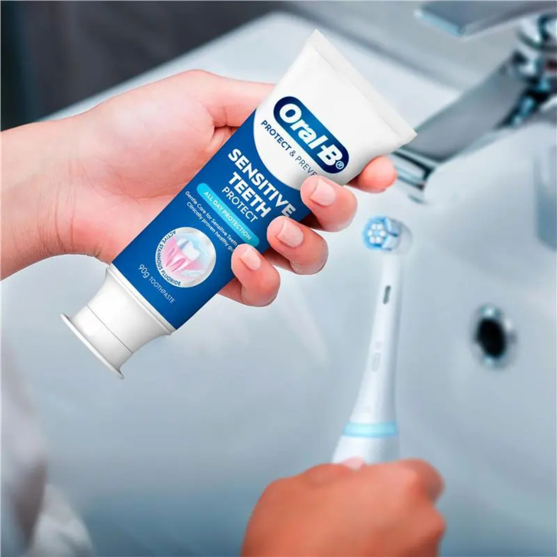 Oral B Sensitivity & Gum All Day Protection Toothpaste brand anti-cavity gum germs Strong Teeth dat Best safe authentic import Australia premium low price in bd