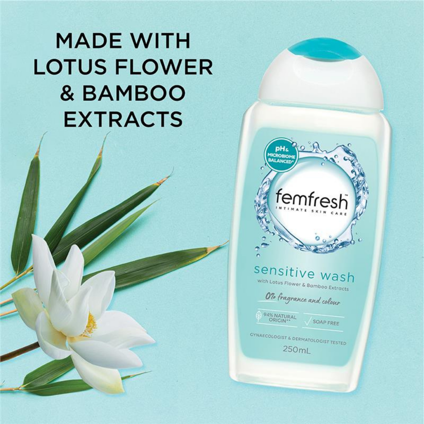 Femfresh Soap Free Sensitive Wash gently cleans the skin in your intimate area without soap, fragrance or colour. Suitable for sensitive skin & use during period. Gynaecologist & dermatologist tested. Best genuine real foreign imported Australian Aussie premium brand feminine care hygiene price in Dhaka Bangladesh.