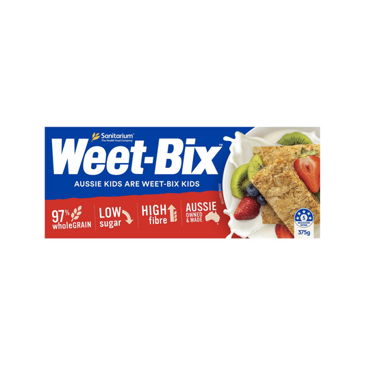 Sanitarium Weet-Bix Breakfast Cereal has low sugar, high fibre, high in vitamins B1, B2 & B3 for energy & high in iron to help fight tiredness & fatigue. It’s made from 97% wholegrains. Halal suitable. Best genuine foreign imported Australian Aussie cereal food healthy nutrition corn flakes price in Dhaka Bangladesh.