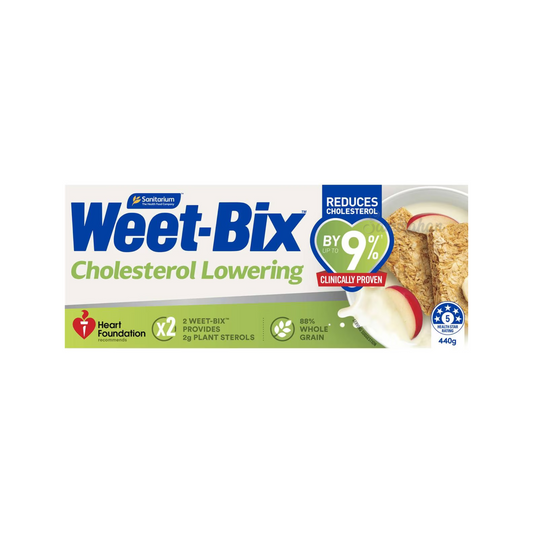 Sanitarium Weet-Bix Cholesterol Lowering Breakfast Cereal contains plant sterols which assist in lowering cholesterol. It has low sugar & saturated fat. High in fibre, B Vitamins & iron. Halal suitable. Best genuine foreign imported Australian Aussie cereal food healthy nutrition corn flakes price in Dhaka Bangladesh.