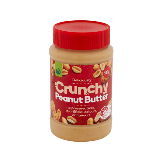 Woolies Crunchy Peanut Butter is made of deliciously crunchy peanuts. No artificial colours, flavours or preservatives. Source of energy, fibre & protein. Best genuine imported foreign Aussie premium quality real breakfast healthy spread sandwich tiffin kids delicious health safe good food price in Dhaka Bangladesh.