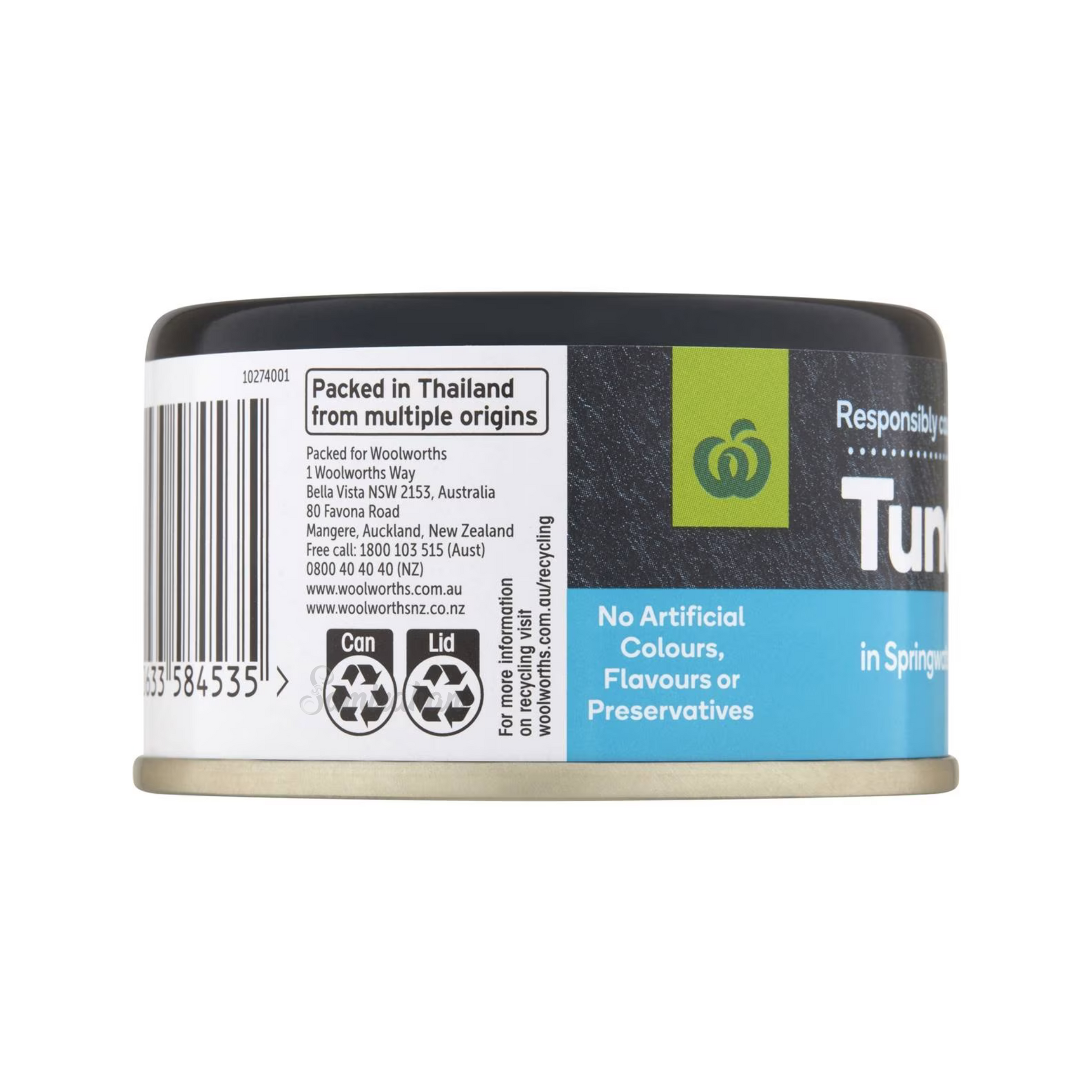 Woolies Tuna in Springwater is wild caught tuna high in Omega 3 & has an Australian Health Star Rating of 4.5. No artificial colors, flavours or preservatives. Best cheap genuine imported foreign Australian Thai canned tuna Aussie seafood health food cooking fish can safe to eat healthy price in Dhaka Bangladesh.