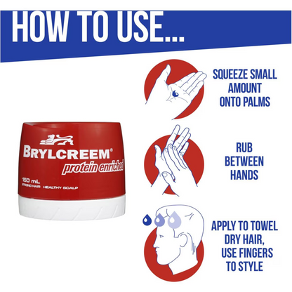 Brylcreem Hair Cream Protein Enriched hair styler keeps hair perfectly in place. It shines, styles & conditions hair, leaving it strong & healthy looking. Suitable for daily use. Best imported foreign British Australian Aussie genuine real safe premium quality care real men styling gel wax price in Dhaka Bangladesh.