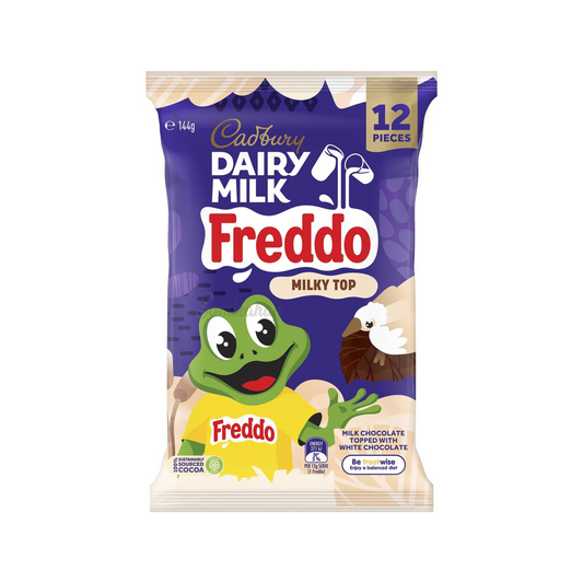 Cadbury Dairy Milk Chocolate Freddo Milky Top are treats that come with creamy milk chocolate topped with white chocolate. Ideal for sharing at all your social occasions. Halal suitable. Best imported foreign Australian Aussie genuine premium sweets choco candy real snack chocolate cocoa price in Dhaka Bangladesh.