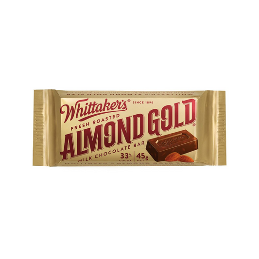 Whittaker's Almond Gold Chocolate Slab is a smooth 33% refined Creamy Milk chocolate, packed with almonds, freshly batch-roasted by us. Halal suitable. Best imported foreign Australian Aussie genuine authentic premium quality sweets gift idea candy real snack choco cocoa price in Dhaka Chittagong Sylhet Bangladesh.