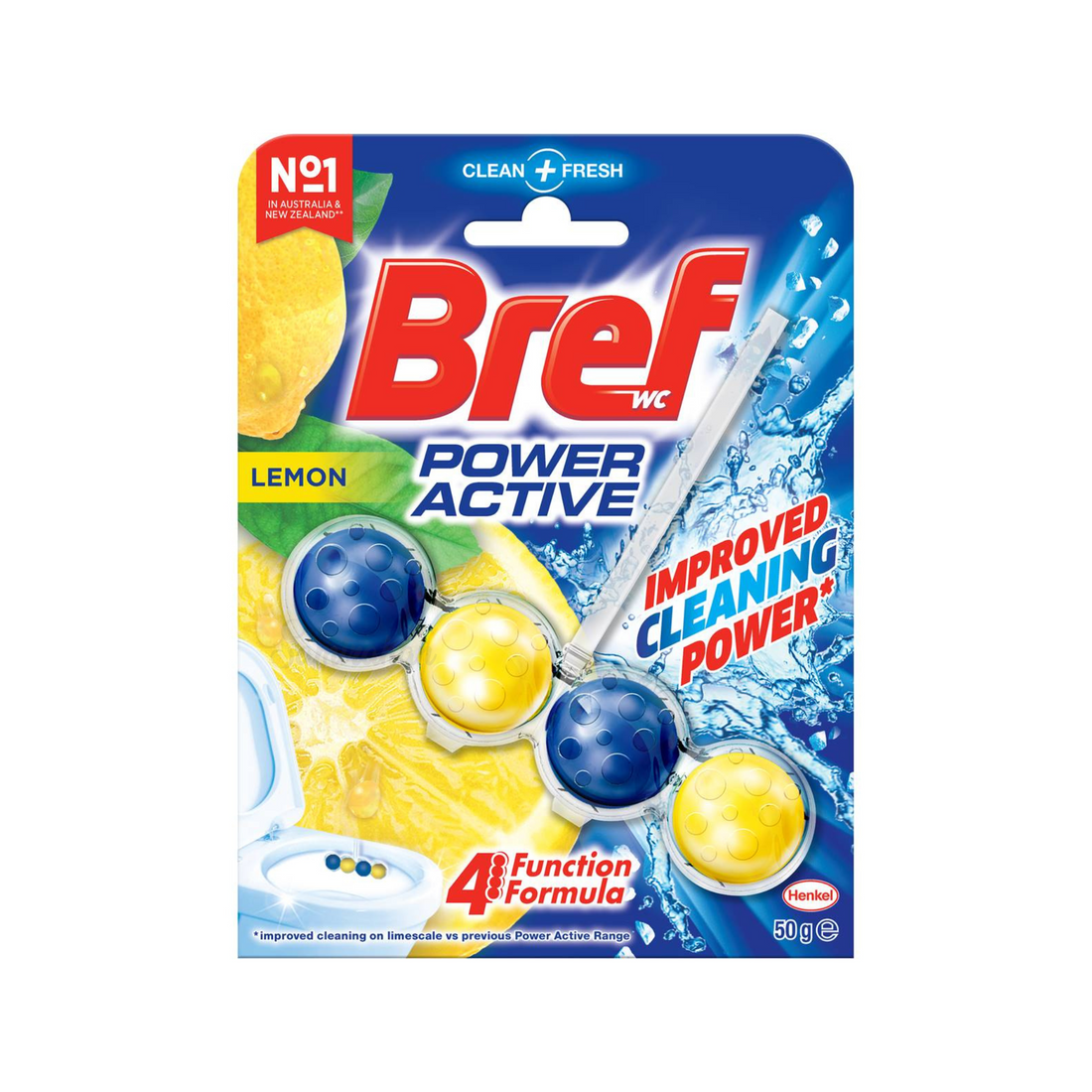 Bref Power Active Toilet Cleaner Block Lemon (Australia) 1 Pack ...